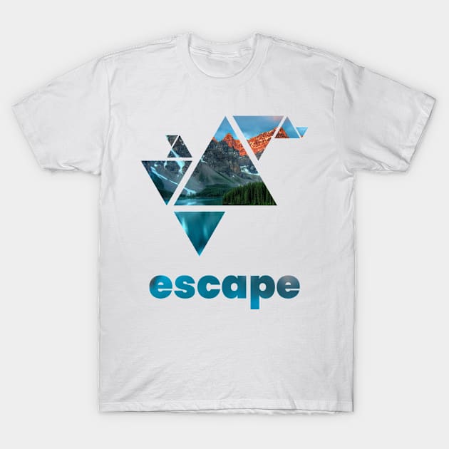 Escape - Mountains T-Shirt by woundedduck